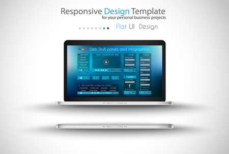 Modern devices mockups fpr your business projects. webtemplates included.のイラスト素材