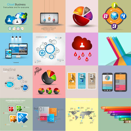 Infographic template collections with a lot of different design elements to use to display your statistic data and so on.のイラスト素材