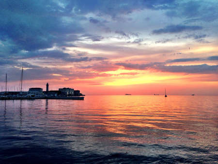 Sunset at the harborの素材