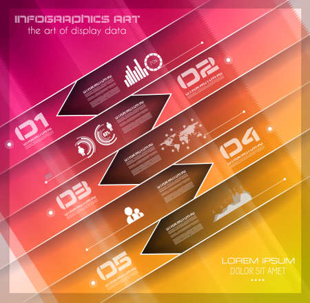 Infographic design template with paper tags. Idea to display information, ranking and statistics with orginal and modern style.illustration; design;のイラスト素材