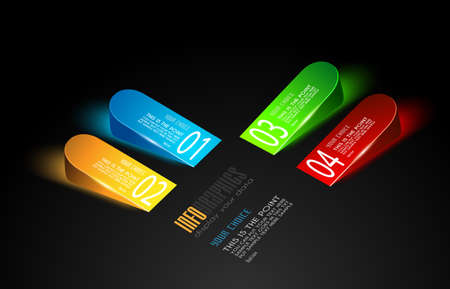 Original Style Infographic Template to display your data. 3D Effect and blend-made shadows, ready to cut and paste on evry surfaceのイラスト素材