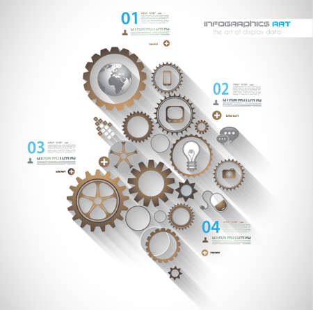 Flat UI design concepts for unique infographics, seo, web template branding. Concepts eòements for web banners and brochure or covers.のイラスト素材