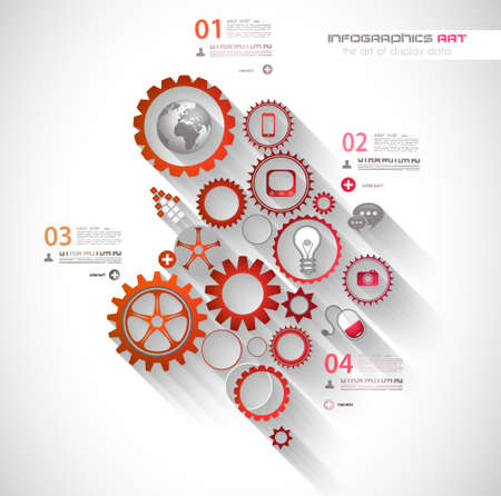 Flat UI design concepts for unique infographics, seo, web template branding. Concepts eòements for web banners and brochure or covers.のイラスト素材