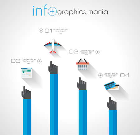 Flat UI design concepts for unique infographics, seo, web template branding. Concepts eòements for web banners and brochure or covers.のイラスト素材