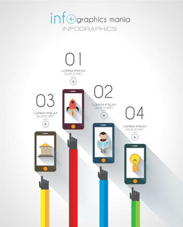 Flat UI design concepts for unique infographics, seo, web template branding. Concepts eòements for web banners and brochure or covers.のイラスト素材