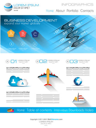 Attractive Modern Web Template with flat UI elements. Ideal for Business layout and high tech sitesのイラスト素材