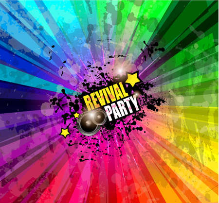 Music Club background for disco dance event with a lot of design elements. Ideal for posters, flyers and advertising panels.のイラスト素材