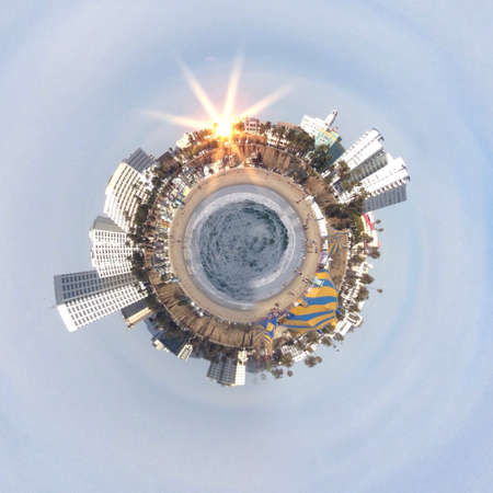 Abstract globe with Natural landscape viewの素材