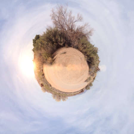 Abstract globe with Natural landscape viewの素材