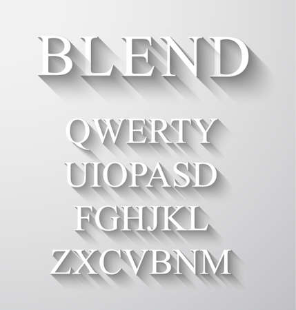 Classic alphabet with modern long shadow effect. Shadows has been made with blend and transparency so can be copied and paste on every background.のイラスト素材