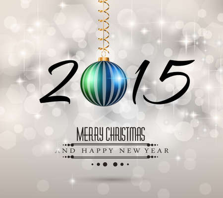 Modern Christmas Background with abstract geometric shapes for your 2015 Merry Christmas and Happy New Year Flyers, covers, posters and pages.のイラスト素材
