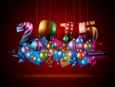 2015 Merry Christmas and Happy New Year Flyers, covers, posters and pages.のイラスト素材