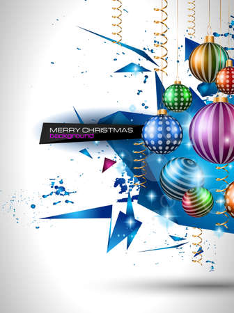 Christmas original modern background template for invitations, seasonal cards, event posters, new year backgronds and so on.のイラスト素材