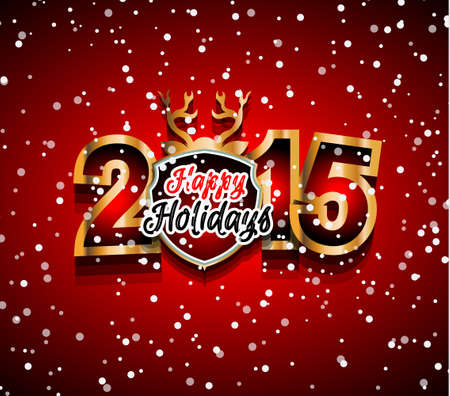 2015 New Year and Happy Christmas backgroundのイラスト素材
