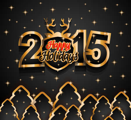 2015 New Year and Happy Christmas backgroundのイラスト素材