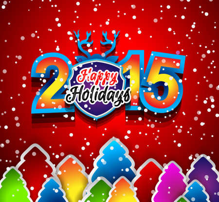 2015 New Year and Happy Christmas background for your flyers, invitation, party posters, greetings card, brochure cover or generic banners.のイラスト素材