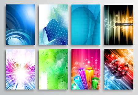 Set of Abstract modern backgrunds for business cards, brochure design, flyer design, cover layouts , magazine page backgrounds and so on.のイラスト素材