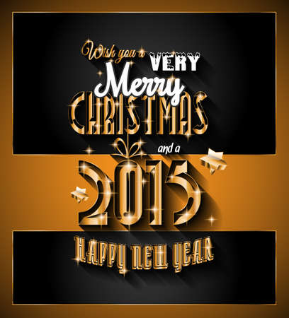 2015 New Year and Happy Christmas background for your flyers, invitation, party posters, greetings card, brochure cover or generic banners.のイラスト素材