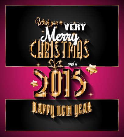 2015 New Year and Happy Christmas background for your flyers, invitation, party posters, greetings card, brochure cover or generic banners.のイラスト素材