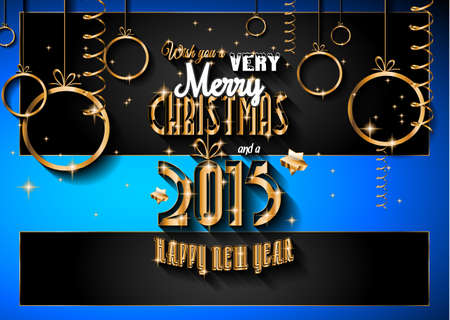 2015 New Year and Happy Christmas background for your flyers, invitation, party posters, greetings card, brochure cover or generic banners.のイラスト素材