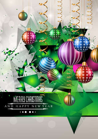 2015 New Year and Happy Christmas background for your flyers, invitation, party posters, greetings card, brochure cover or generic banners.のイラスト素材