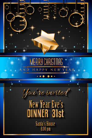 2015 New Year and Happy Christmas background for your flyers, invitation, party posters, greetings card, brochure cover or generic banners.のイラスト素材