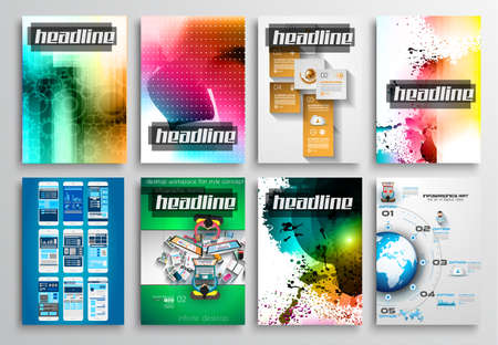 Set of Flyer Design, Web Templates. のイラスト素材