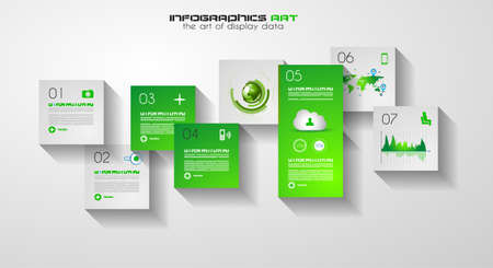 Infographic teamwork and brainstorming with Flat style. A lot of design elements are included: computers, mobile devices, desk supplies, pencil,coffee mug, sheets,documents and so onのイラスト素材