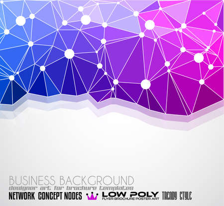 Low Poly trangular network with nodes background for your futuristic flyer, stylish brochure, poster background and modern applications.のイラスト素材