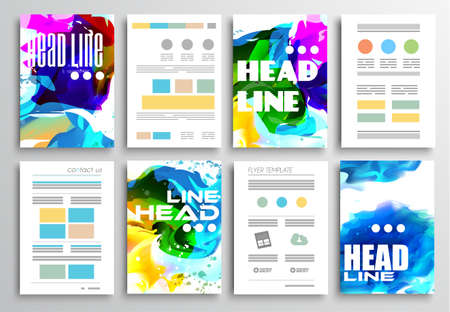 Set of Flyer Design, Infographics Brochure Designs, Technology Backgrounds. Mobile Technologies, Teamworksand statistic Concepts and Applications covers.のイラスト素材
