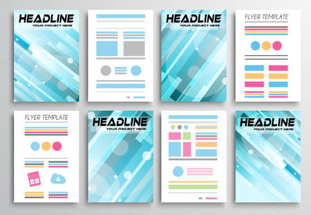 Set of Flyer Design, Infographics. Brochure Designs, Technology Backgrounds. Mobile Technologies, Web Templates and statistic Concepts and Applications covers.のイラスト素材