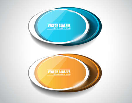 Glass Banner with Abstract Shape and glossy effect with transparent shadows. Idea to use as adtertisement panel, infographic backgrpund, item showcase and so onのイラスト素材