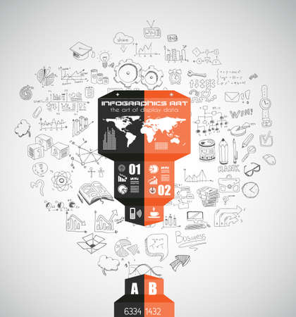 Modern Abstract Infographic template to display data, product ranking, services classification, statistics display,results and so on.のイラスト素材