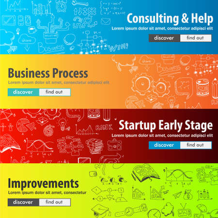 Flat Style Design Concepts for business strategy and career. Ideal for corporate brochures, flyers, digital marketing, product or idea presentations, web banners and so on .のイラスト素材