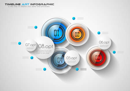 Infographic template for modern data visualization and ranking. Clean Glass Effect numbered buttons with space for text and a hand drawn doodles sketch background with marketing design elements.のイラスト素材