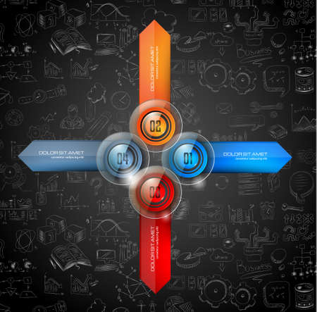 Infographics template with 4 choices layout connected to a Light Bulb. Conceptual design made to chose the best idea or item between 4 choice available.のイラスト素材