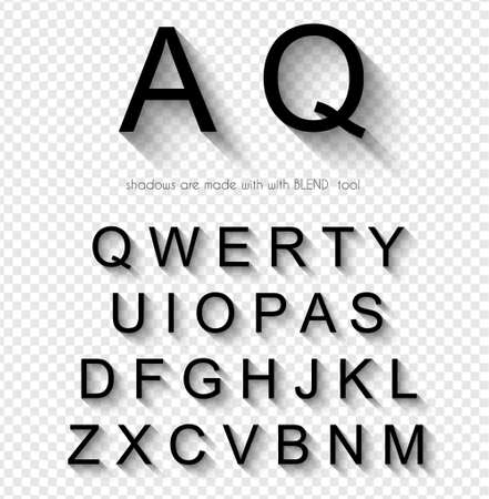 Classi Style Font with soft Shadow. Isolated Letters over a square seamlless background. Ready to cut and past on every surface.のイラスト素材