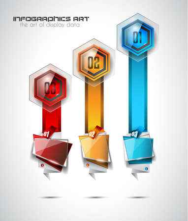 Infographic Abstract template with 4 choices glass buttons with shiny effect. Ideal for marketing and printed material, product classifications, ranking, business solutionsのイラスト素材