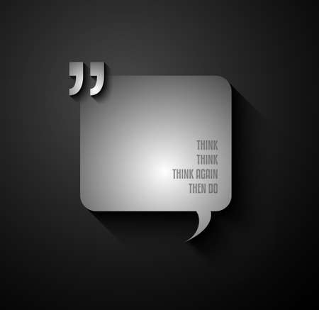 Quotation Mark Frame with Flat style and space for text. Modern template layout for phrases citation, famous quotations, ideas, advertising, printed material and so on.のイラスト素材