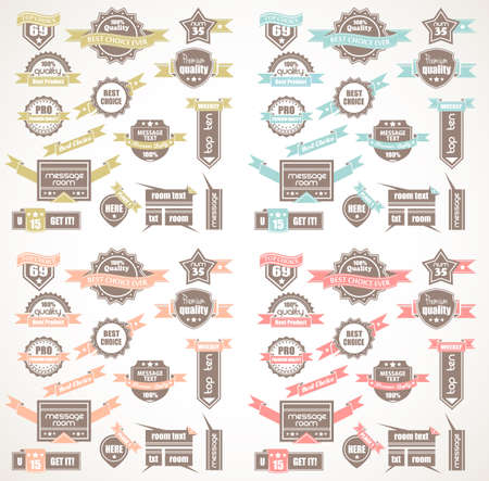 Big Collection of Quality Labels with 4 colors version. のイラスト素材