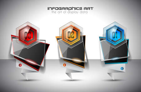Infographic Abstract template with multiple choices glass buttons with shiny effect. Ideal for marketing and printed material, product classifications, ranking, business solutionsのイラスト素材