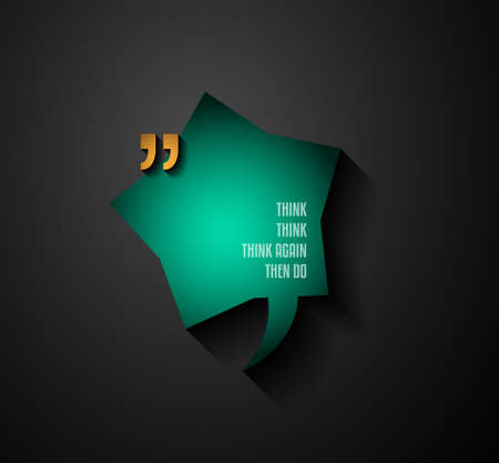 Quotation Mark Frame with Flat style and space for text. Modern template layout for phrases citation, famous quotations, ideas, advertising, printed material and so on.のイラスト素材