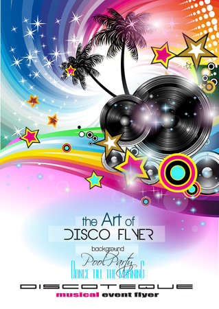 Club Disco Flyer Set with  Music themed backgrounds.のイラスト素材