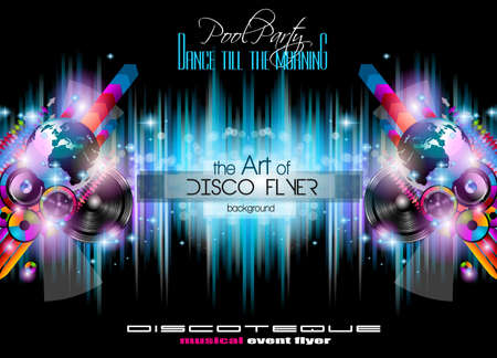 Club Disco Flyer Set with  Music themed backgrounds.のイラスト素材