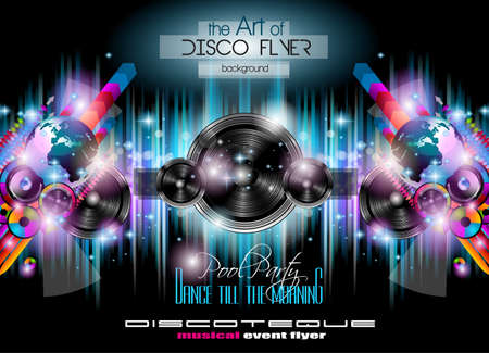 Club Disco Flyer Set with  Music themed backgrounds.のイラスト素材