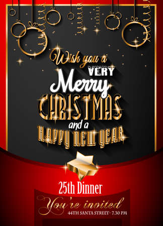 Seasonal Christmas Background for your Christmas Flyers, dinner invitations, festive posters, restaurant menu cover, book cover,promotional depliant, Elegant greetings cards and so on.のイラスト素材
