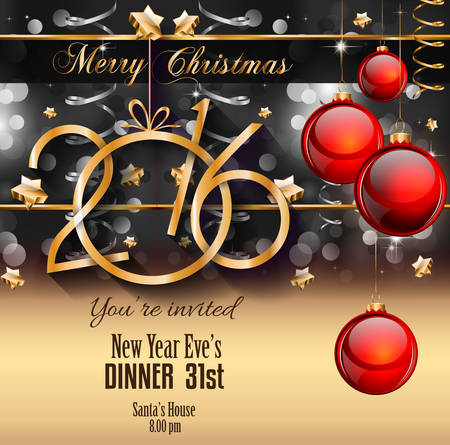 2016 Happy New Year Background for your Christmas Flyers, dinner invitations, festive posters, restaurant menu cover, book cover,promotional depliant, Elegant greetings cards and so on.のイラスト素材