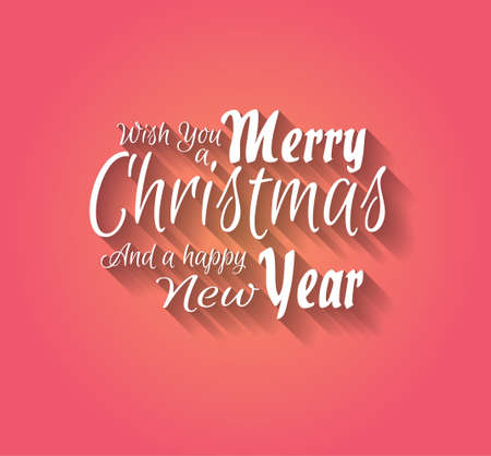 Merry Christmas and Happy New Year Type with Elegant clean style and soft shadow of a colorful background with gradient.のイラスト素材