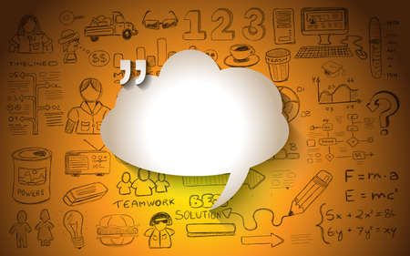 Cloud Computing concept with infographics sketch set: design elements isolated, vector shapes. It include lots of icons included graphs, stats, devices,laptops, clouds, concepts and so on.のイラスト素材
