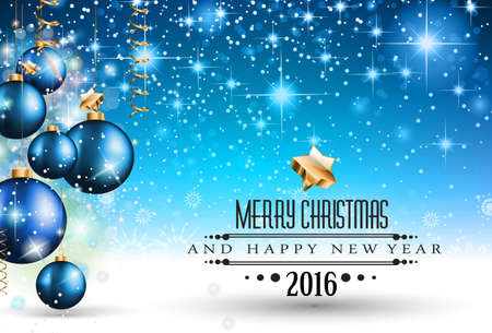 2016 Christmas and Happy New Year Party flyer. Complete layout with space for text for your dinner invitation, xmas parties or new year's eve party flyer.のイラスト素材